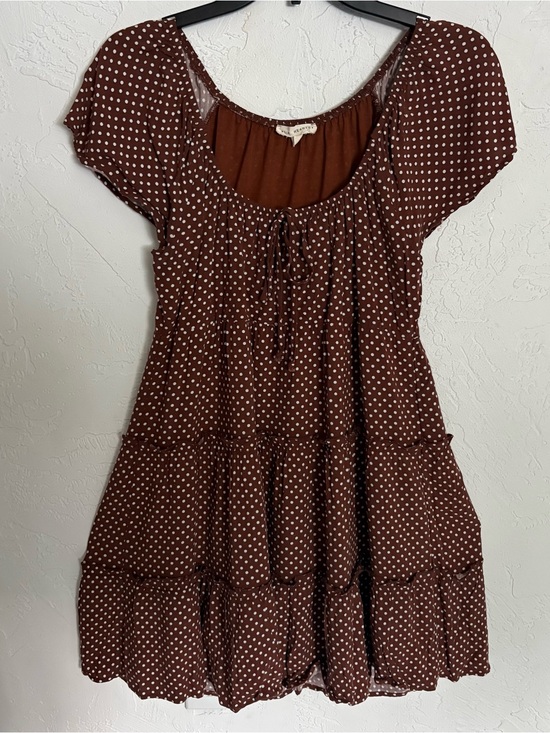 La Hearts Dresses & Skirts - LA Hearts Brown Polka Dot Babydoll Dress